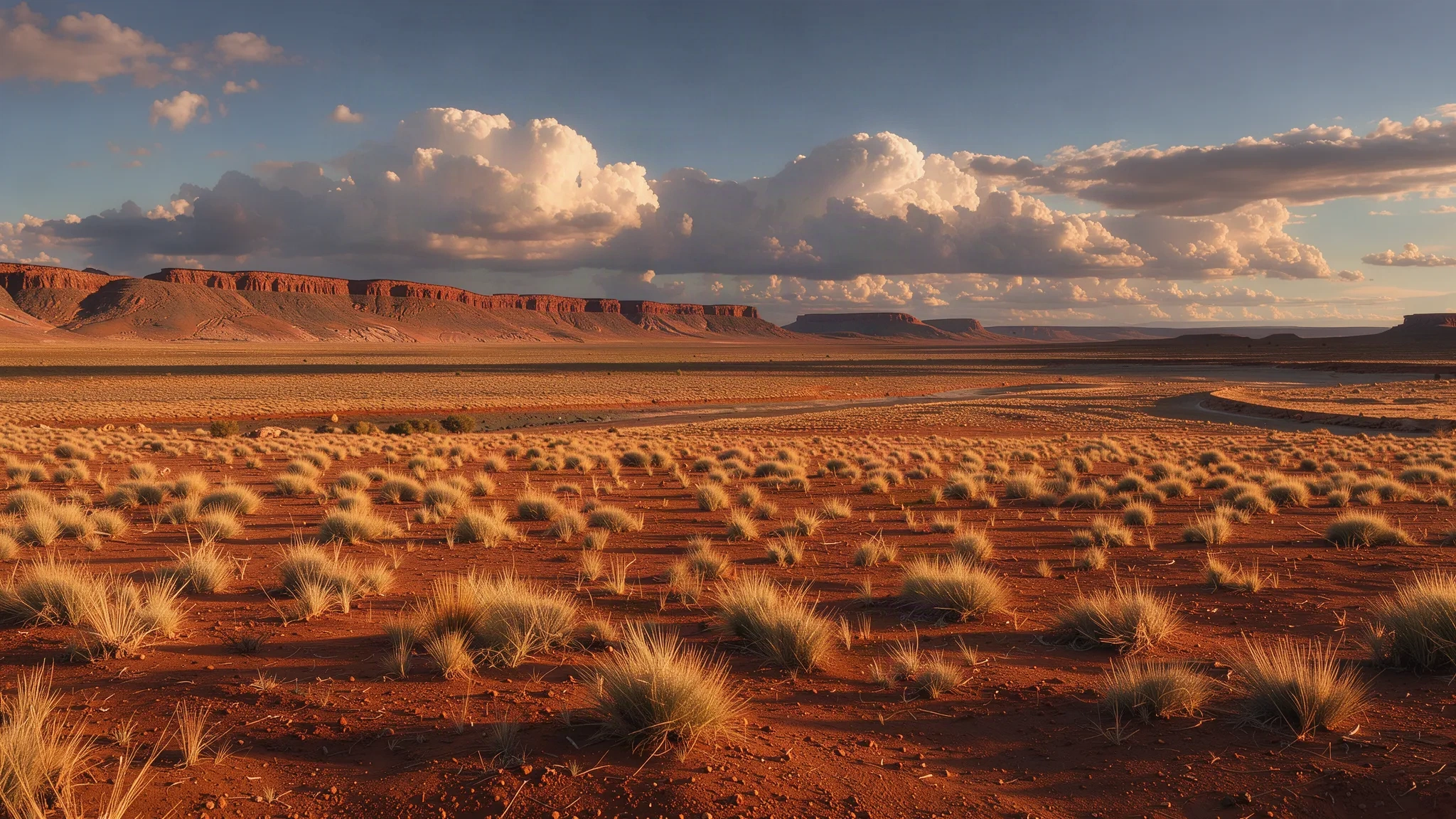 L'outback australien au soleil couchant