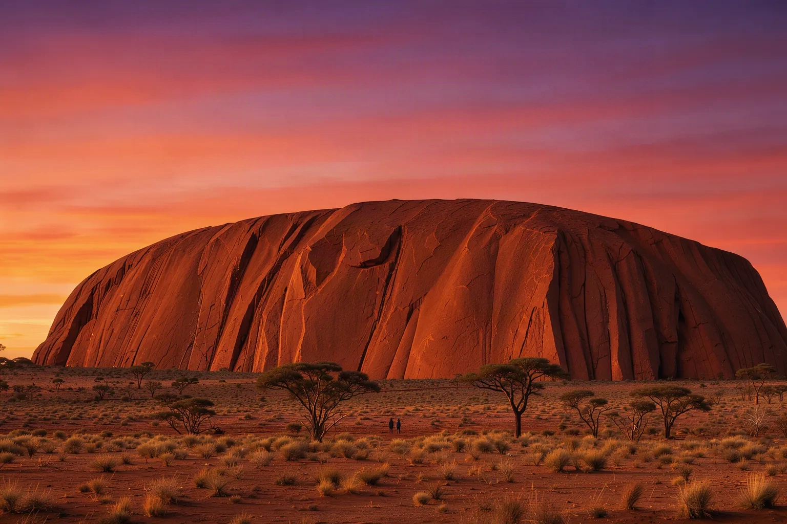 Uluru au coucher du soleil
